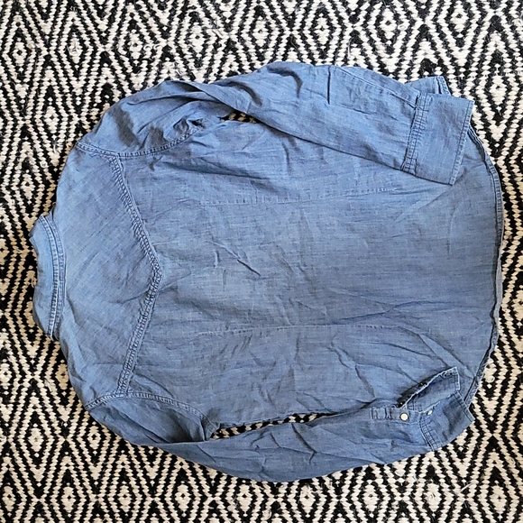 Vintage style chambray western fitted button up size medium - Picture 2 of 6